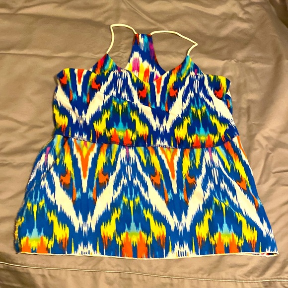 Karlie Spaghetti strap racerback top NWOT never worn Sz M, multi colors. - Picture 8 of 8
